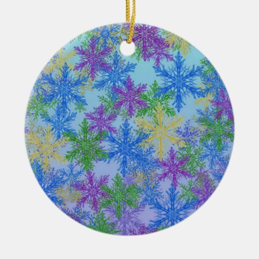 Joyful Snowfall — Colorful Holiday Ornament (Voorkant)