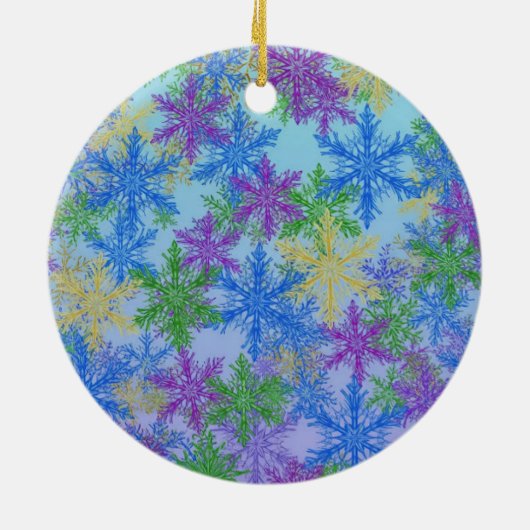Joyful Snowfall — Colorful Holiday Ornament (Achterkant)