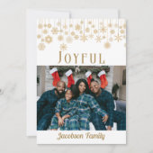 Joyful Snowflake Foto Kerst Kaart (Voorkant)