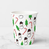 Joyful Snowman Candy Cane Sips | Christmas Papieren Bekers (Voorkant)