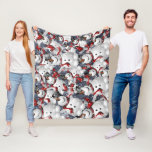 Joyful Snowman Christmas  Fleece Deken<br><div class="desc">Snowman fleece blanket dancing in the snow jolly little man this time of year when you wrap yourself up be nice and warm by the fire over Christmas. You can add your own design by using the template. Purchase yours today by clicking the store link.</div>