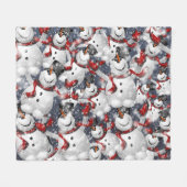  Joyful Snowman Christmas  Fleece Deken (Voorkant (Horizontaal))