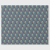 Joyful Snowman Deer Winter Holiday Patroon Cadeaupapier (Vlak)