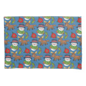 Joyful Snowman Deer Winter Holiday Patroon Kussensloop (Voorkant)