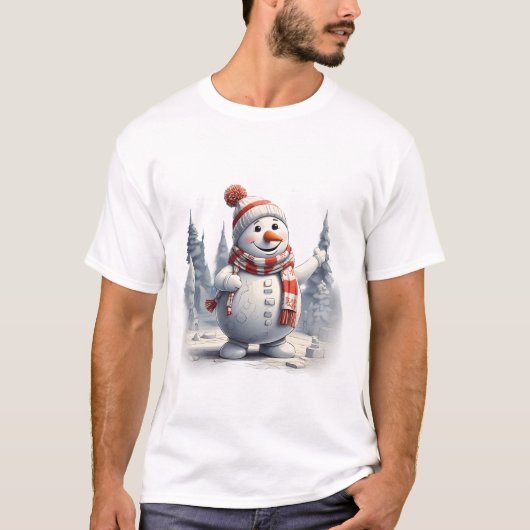 Joyful Snowman giechelt T-shirt (Voorkant)