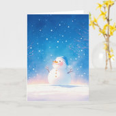 Joyful Snowman Kaart (Gele Bloem)