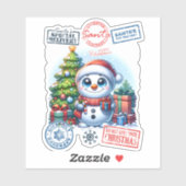 Joyful Snowman Kerst sticker (Vel)
