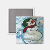 Joyful Snowman Magneet (Voorkant / Achterkant)