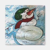 Joyful Snowman Magneet (Voorkant)