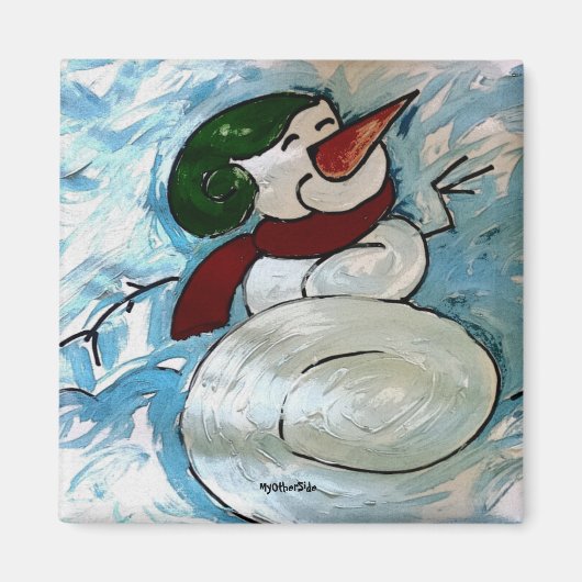 Joyful Snowman Magneet (Voorkant)
