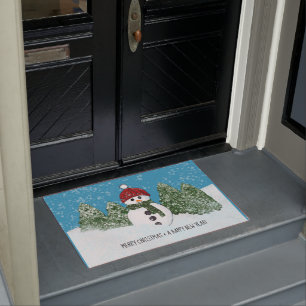 Joyful Snowman Merry Kerstmis en Happy Nieuwjaar Deurmat