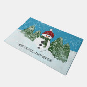 Joyful Snowman Merry Kerstmis en Happy Nieuwjaar Deurmat (Schuin)
