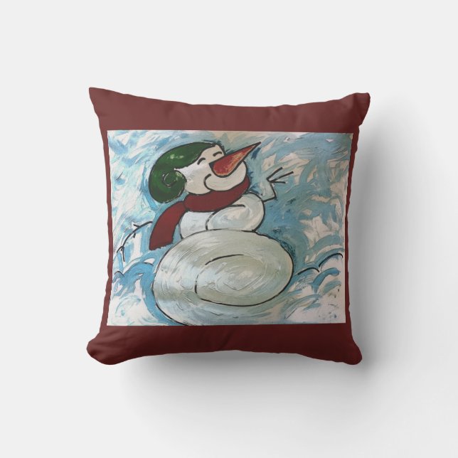 Joyful Snowman Pillow Buitenkussen (Voorkant)