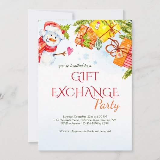 Joyful Snowman-uitnodiging Kaart (Voorkant)