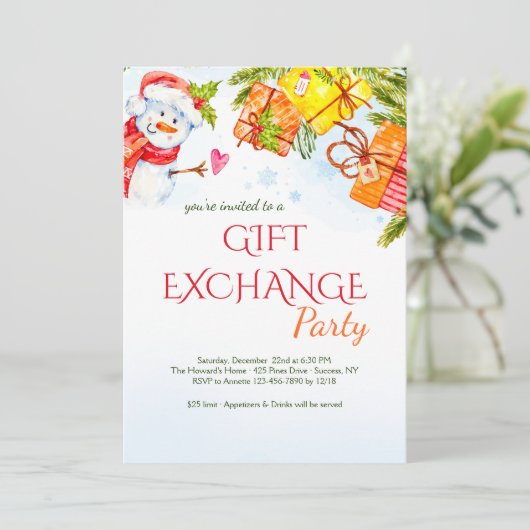 Joyful Snowman-uitnodiging Kaart (Staand voorkant)