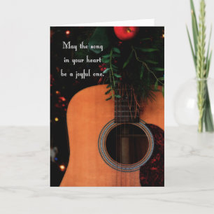 Joyful Song Acoustic Guitar-kerstkaart Feestdagen Kaart