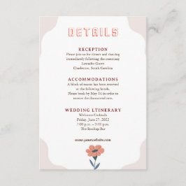 Joyful Speelse Zomer Bloemen Detail Behuizing kaar Informatiekaartje