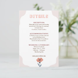 Joyful Speelse Zomer Bloemen Detail Behuizing kaar Informatiekaartje