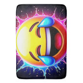Joyful Splash: Laughing Emoji Art Badmat (Voorkant Verticaal)