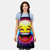 Joyful Splash: Laughing Emoji Art Schort (Gedragen)
