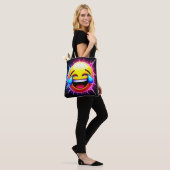 Joyful Splash: Laughing Emoji Art Tote Bag (Op model)