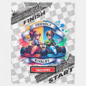 Joyful Sport Auto Deken Racing Waterverf Boy (Voorkant)