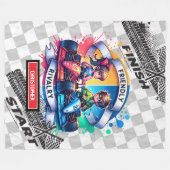 Joyful Sport Auto Deken Racing Waterverf Boy (Voorkant (Horizontaal))