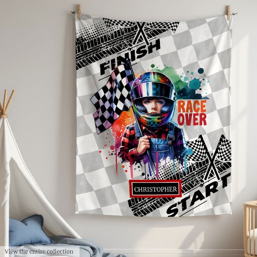 Joyful Sport Auto Deken Racing Waterverf Boy