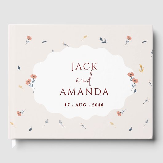 Joyful Spring Floral Wedding Invitation Guestbook Gastenboek (Voorkant)