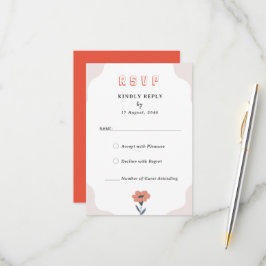 Joyful Spring Floral Wedding Invitation RSVP kaart