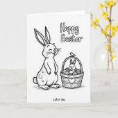 Joyful Spring Rabbit Art Card Kaart (Gele Bloem)