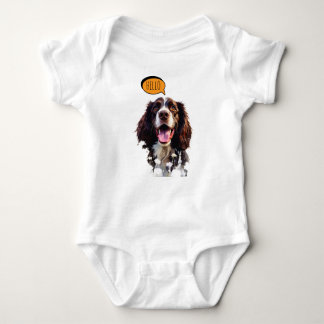 Joyful Springer Spaniel  in Watercolor Romper
