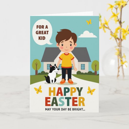 Joyful Springtime Scene Card Kaart (Gele Bloem)