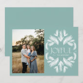 Joyful Spruce Lijst Blauwgroen Feestdagenkaart (Voorkant / Achterkant)
