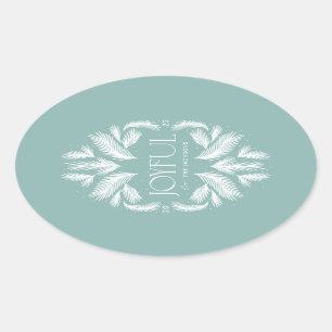Joyful Spruce Lijst Blauwgroen Ovale Sticker