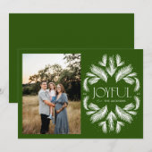 Joyful Spruce Lijst Groen Feestdagenkaart (Voorkant / Achterkant)