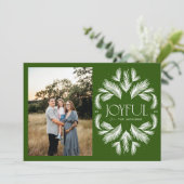 Joyful Spruce Lijst Groen Feestdagenkaart (Staand voorkant)