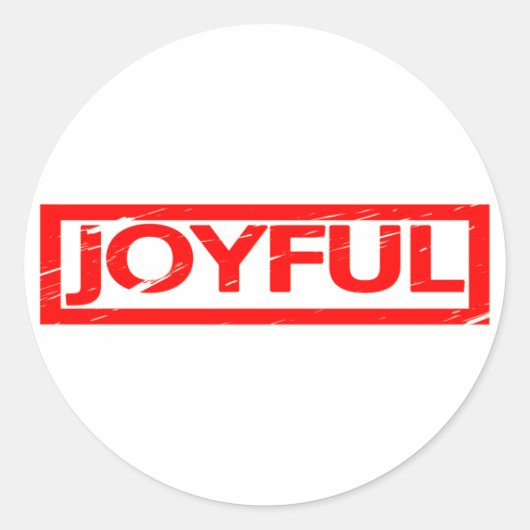 Joyful Stamp Ronde Sticker (Voorkant)