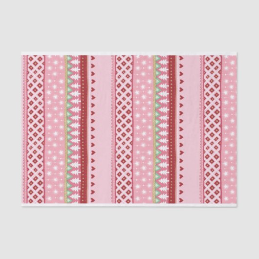 Joyful Stripe Roze Kerst Tissuepapier (Voorkant)