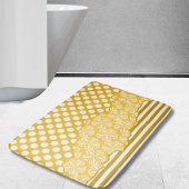 Joyful Stripes Floral Polka Dot Layered Yellow Badmat