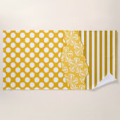 Joyful Stripes Floral Polka Dot Layered Yellow Strandlaken (Voorkant)