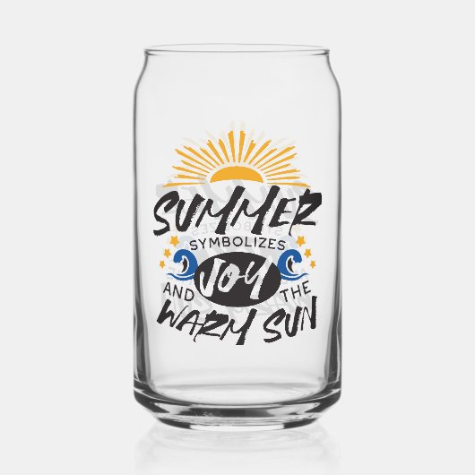Joyful Summer Bliss - Warme Zon Quote Blikvorm Glas (Voorkant)