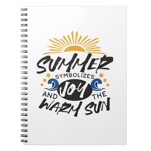Joyful Summer Bliss - Warme Zon Quote Notitieboek (Voorkant)
