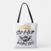 Joyful Summer Bliss - Warme Zon Quote Tote Bag (Achterkant)