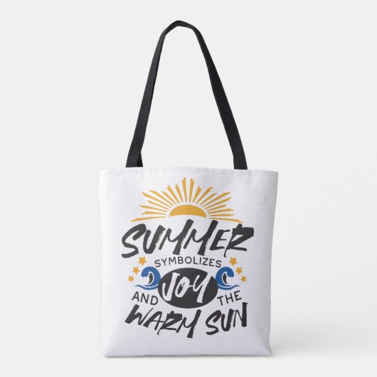 Joyful Summer Bliss - Warme Zon Quote Tote Bag (Achterkant)