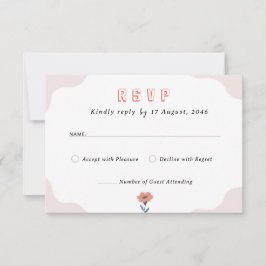 Joyful Summer Floral Wedding Invitation RSVP kaart