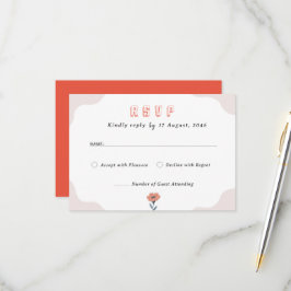Joyful Summer Floral Wedding Invitation RSVP kaart