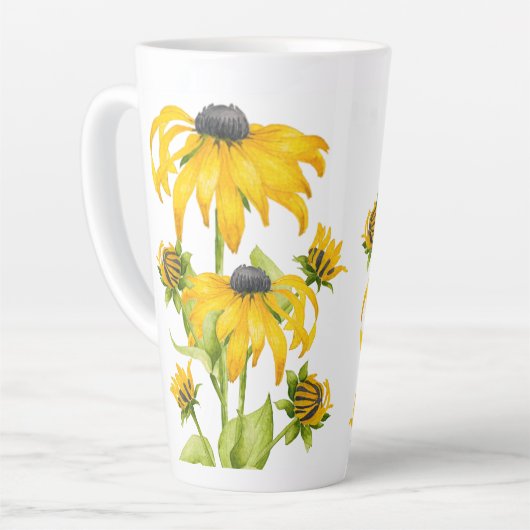 Joyful Summer op een grote latte Mok (Linkerhoek)