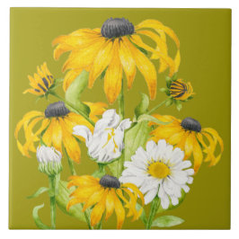 Joyful Summer op een keramische Tegel Tegeltje