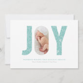 Joyful Swirls | Licht blauw Feestdagenkaart (Voorkant)